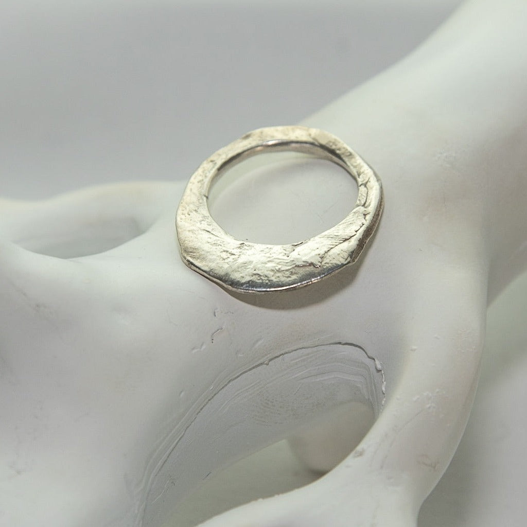 Emily Nixon Rock Flattened Ring Silver Medium
