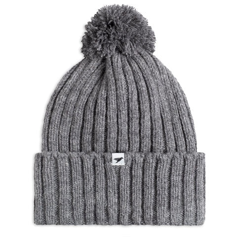 Alpaca Wool Bobble Hat/ Light Grey