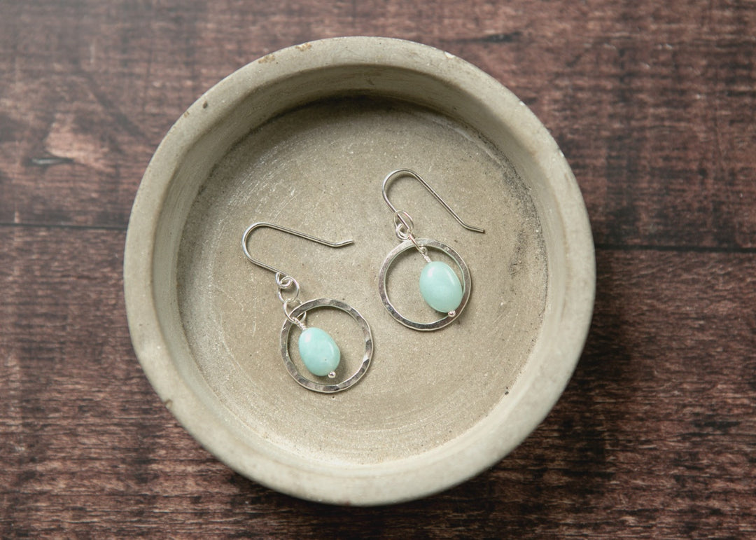 Semi Precious Nugget Earrings