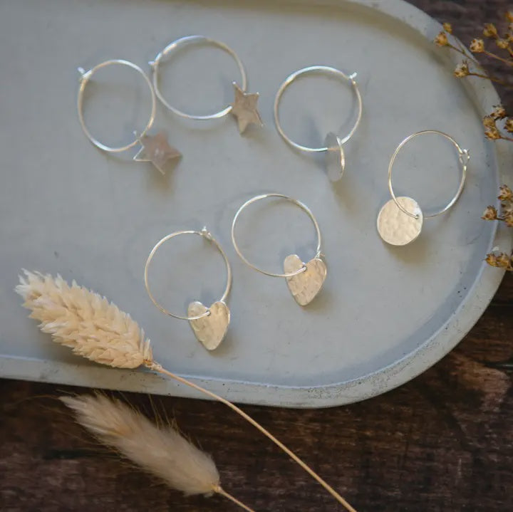 Small Shape Hoop Heart Earrings