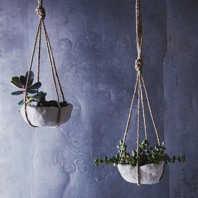 Air-Dry Clay Hanging Planters