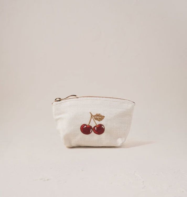Cherries Coin Purse - Cream