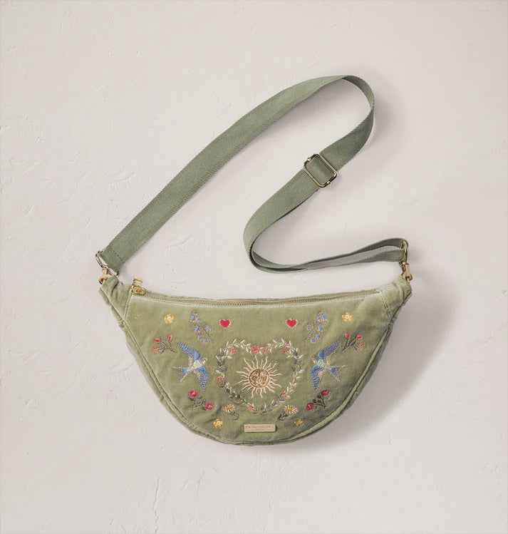 Earth Goddess Cross-body Sling Bag - Olive