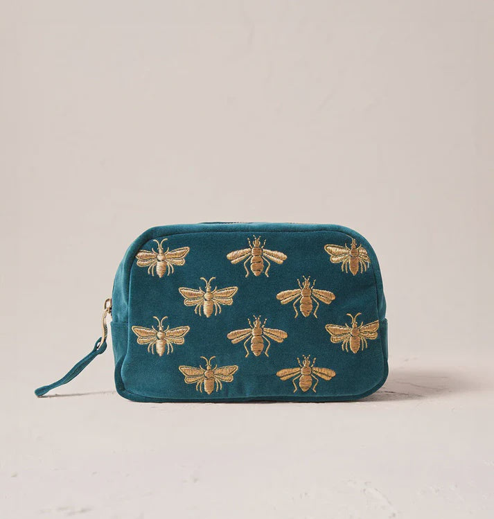 Honey Bee Makeup Bag - Rich Blue