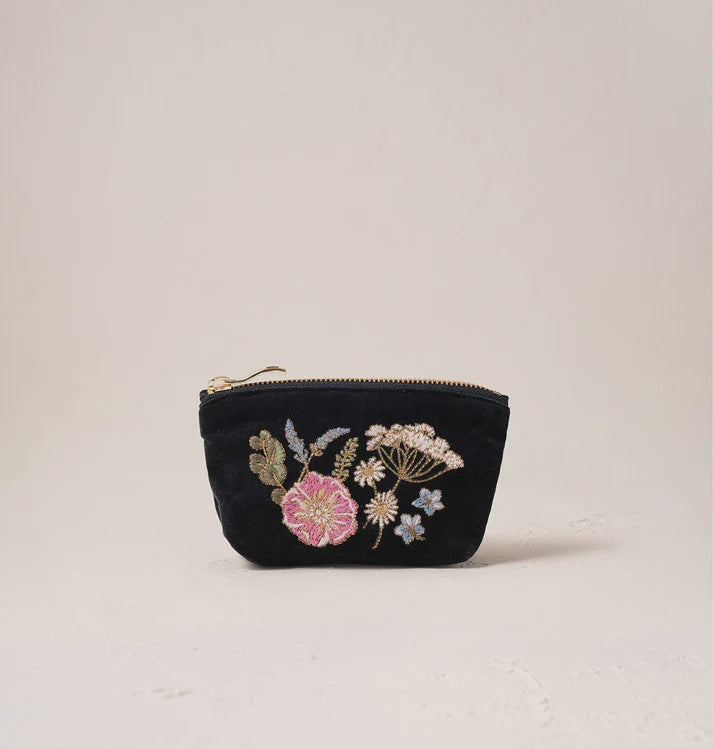 Pressed Flowers Everyday Pouch - Charcoal