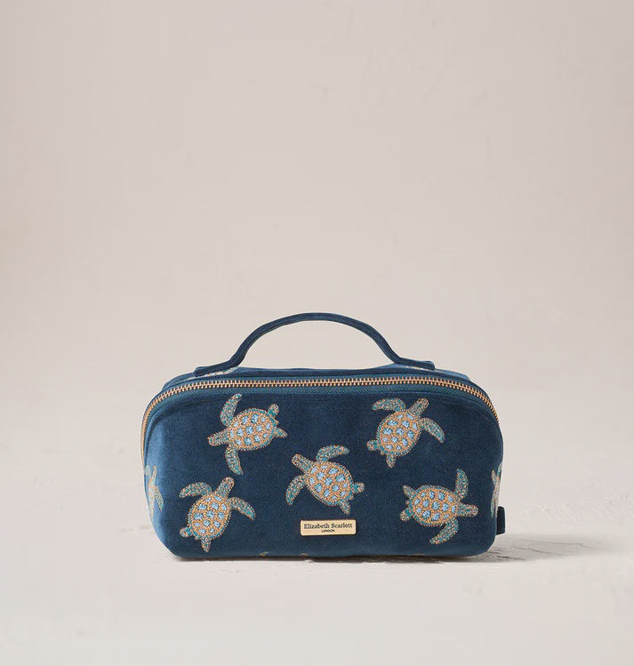 Turtle Open Flat Makeup Bag - Navy