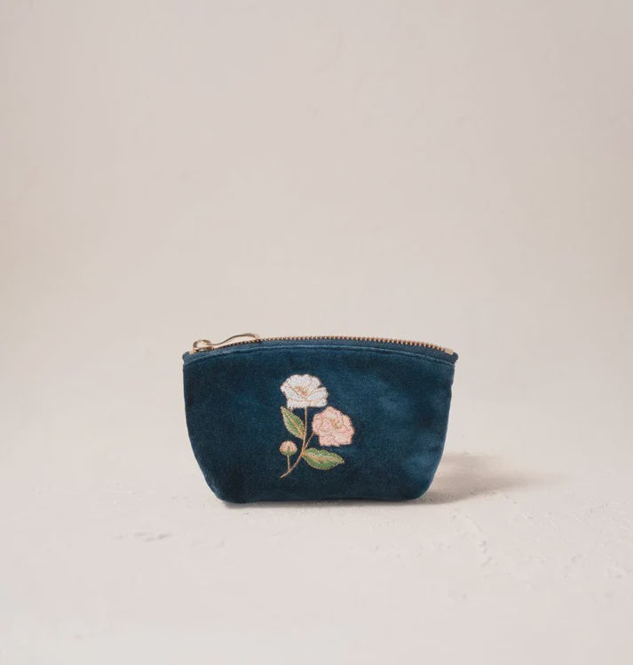 Wild Rose Coin Purse - Ink Blue