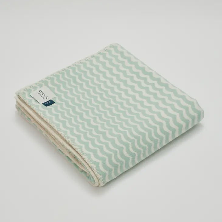 Seafoam Swell Recycled Cotton Blanket