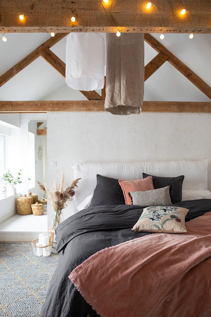 Large Square Fara Cushion Cover - Pink