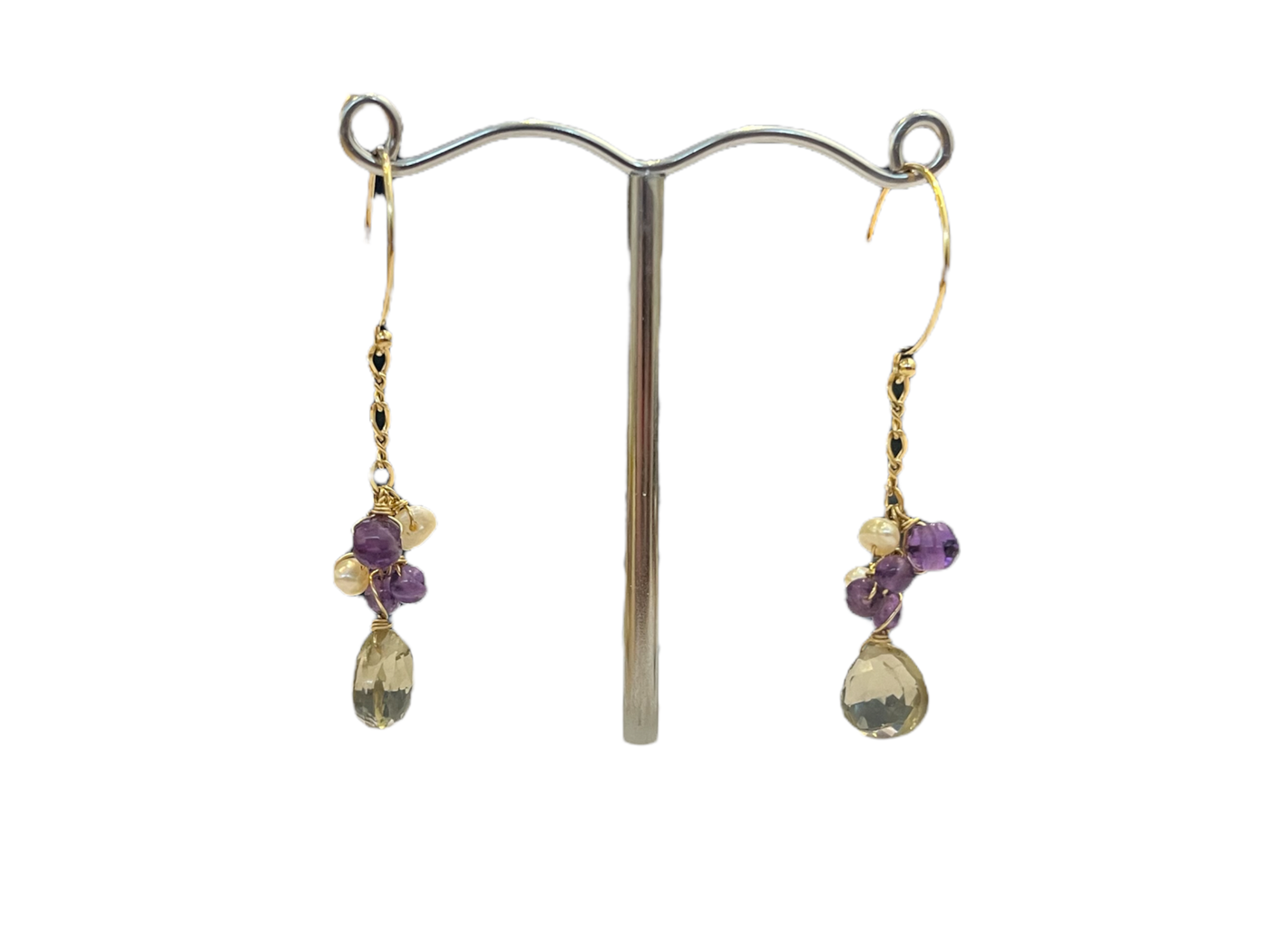 Earrings Yellow and Purple A17