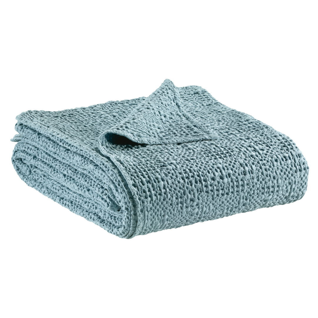Cotton Tana Stonewashed Stretched Throw - Prusse teal