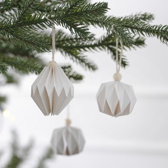 White Paper Christmas Tree Hanging Decorations